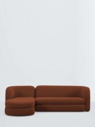 John Lewis Pleat Large 4 Seater LHF Chaise End Sofa, Soft Chenille Ginger - thumbnail 3