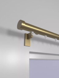 John Lewis Made to Order Select Gliding Curtain Pole with Stud Finial, Wall Fix, Dia.30mm - thumbnail 2