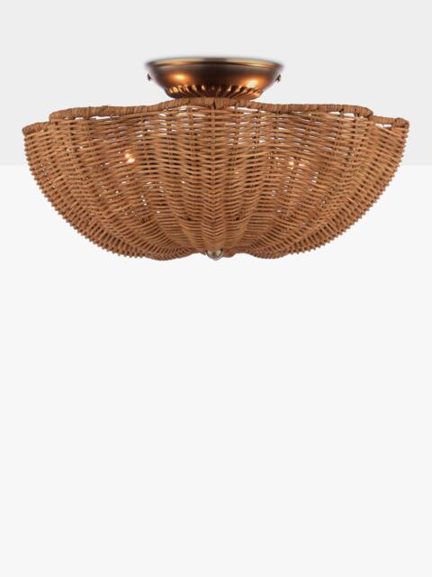 Joules Braywick Rattan Flush Ceiling Light, Natural - image 1