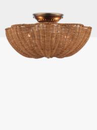 Joules Braywick Rattan Flush Ceiling Light, Natural - thumbnail 1