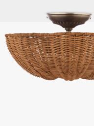 Joules Braywick Rattan Flush Ceiling Light, Natural - thumbnail 4