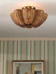 Joules Braywick Rattan Flush Ceiling Light, Natural - thumbnail 2