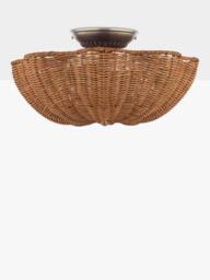 Joules Braywick Rattan Flush Ceiling Light, Natural - thumbnail 3