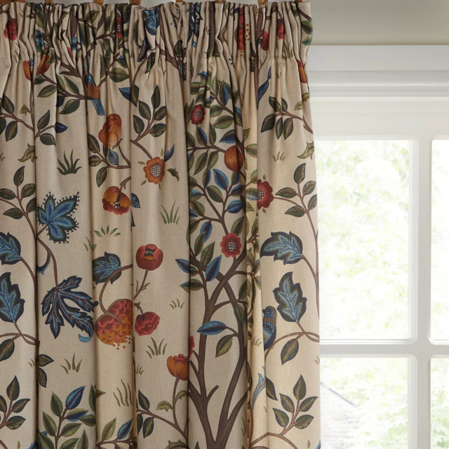 Morris & Co. Kelmscott Tree Pair Lined Pencil Pleat Curtains, Multi - image 1