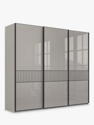 John Lewis Newlyn 2.5m Sliding Wardrobe with 3 Glass Doors - thumbnail 1