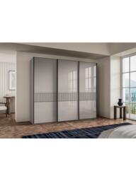 John Lewis Newlyn 2.5m Sliding Wardrobe with 3 Glass Doors - thumbnail 2