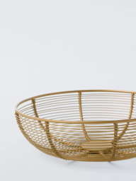 John Lewis Wire Basket Fruit Bowl, 25cm, Gold - thumbnail 3