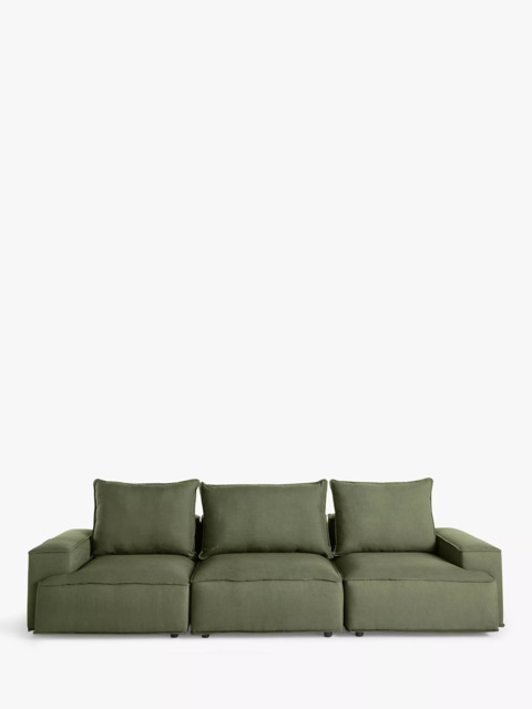 John Lewis Border Grand 4 Seater Sofa, Dark Leg - image 1