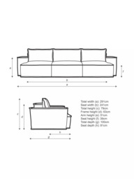 John Lewis Border Grand 4 Seater Sofa, Dark Leg - thumbnail 2