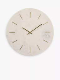 Libra Interiors Round Marble Wall Clock, 43cm, White