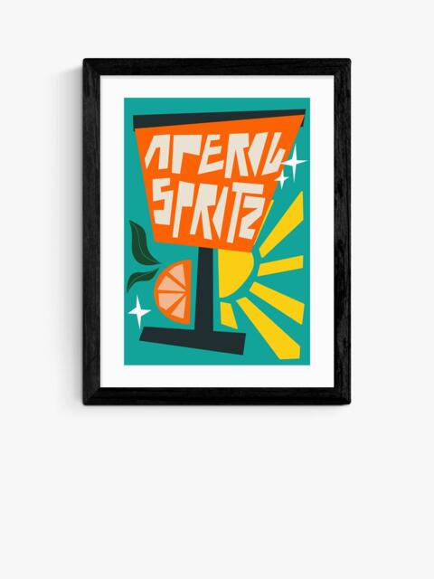 EAST END PRINTS Natalie Cass 'Aperol Spritz Blue' Framed Print, 43.4 x 33.4cm, Black Frame - image 1