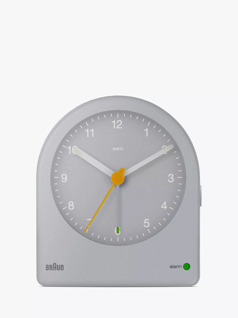 Braun BC22 Classic Analogue Quiet Quartz Alarm Clock, Grey - image 1