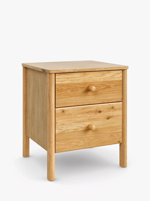 John Lewis Spindle 2 Drawer Bedside Table, Oak - image 1