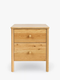 John Lewis Spindle 2 Drawer Bedside Table, Oak - thumbnail 3