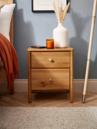 John Lewis Spindle 2 Drawer Bedside Table, Oak - thumbnail 2