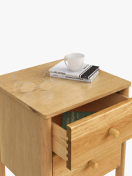 John Lewis Spindle 2 Drawer Bedside Table, Oak - thumbnail 4