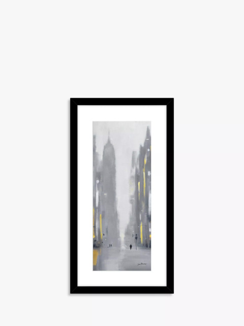 John Lewis Jon Barker 'Empire State' New York Framed Print & Mount, 63.5 x 33.5cm, Grey/Multi - image 1