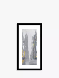 John Lewis Jon Barker 'Empire State' New York Framed Print & Mount, 63.5 x 33.5cm, Grey/Multi - thumbnail 1