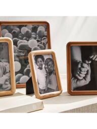 West Elm Modern Rounded Wooden Tabletop Photo Frame, Dark Ash - thumbnail 6