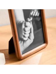 West Elm Modern Rounded Wooden Tabletop Photo Frame, Dark Ash - thumbnail 3