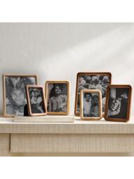 West Elm Modern Rounded Wooden Tabletop Photo Frame, Dark Ash - thumbnail 2
