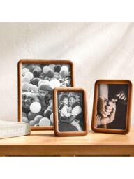 West Elm Modern Rounded Wooden Tabletop Photo Frame, Dark Ash - thumbnail 5