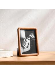 West Elm Modern Rounded Wooden Tabletop Photo Frame, Dark Ash - thumbnail 1