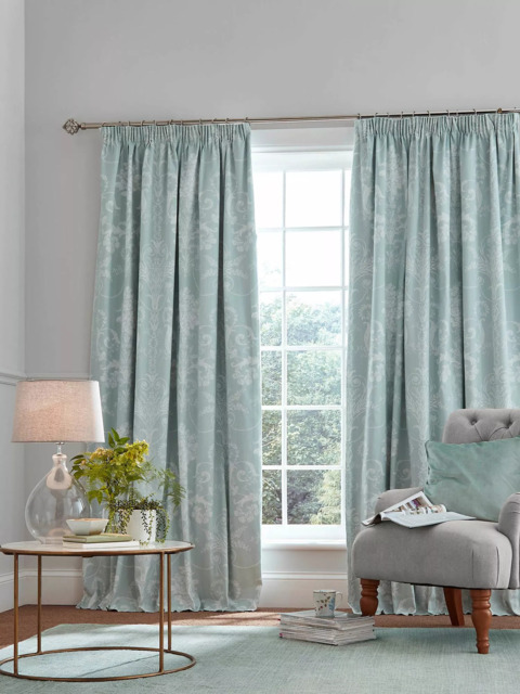 Laura Ashley Josette Pair Blackout Lined Pencil Pleat Curtains - image 1
