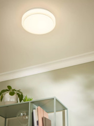 John Lewis Miles LED Flush Ceiling Light, White - thumbnail 2