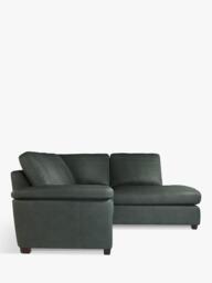 John Lewis Camden 5+ Seater RHF Chaise Corner End Leather Sofa, Dark Leg - thumbnail 3