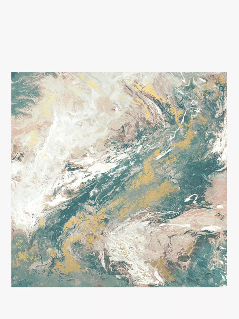 John Lewis Dominic James Studio 'Meditation' Embellished Framed Canvas, 100 x 100cm, Blue/Multi - image 1
