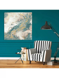 John Lewis Dominic James Studio 'Meditation' Embellished Framed Canvas, 100 x 100cm, Blue/Multi - thumbnail 2