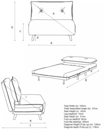 John Lewis Chair Bed, Dark Leg - thumbnail 3