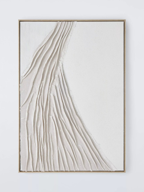 John Lewis 'Gathers' Framed Hand Painted 3D Canvas, 100 x 70cm, Neutral - image 1