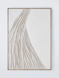 John Lewis 'Gathers' Framed Hand Painted 3D Canvas, 100 x 70cm, Neutral - thumbnail 1