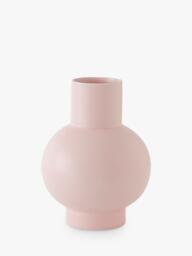 raawii Strøm Small Earthenware Vase, H16cm, Coral Blush - thumbnail 1