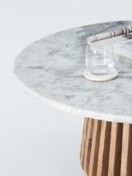 John Lewis Stave Marble Top Round Coffee Table, Natural - thumbnail 3