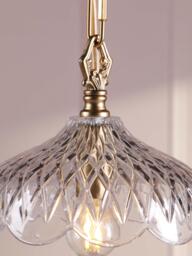 Laura Ashley Eversden Cut Glass Pendant Ceiling Light, Antique Brass - thumbnail 4