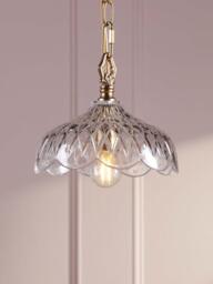 Laura Ashley Eversden Cut Glass Pendant Ceiling Light, Antique Brass - thumbnail 2