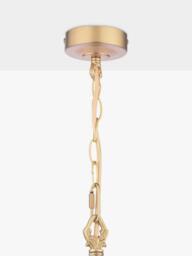 Laura Ashley Eversden Cut Glass Pendant Ceiling Light, Antique Brass - thumbnail 5