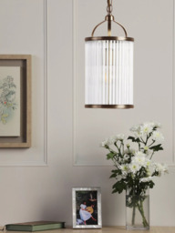 Laura Ashley Sutton 1 Ceiling Pendant Light, Antique Brass - thumbnail 2