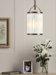 Laura Ashley Sutton 1 Ceiling Pendant Light, Antique Brass - thumbnail 1
