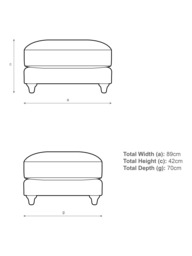 John Lewis Bromley Footstool, Light Leg, Relaxed Linen Auburn - thumbnail 2
