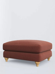 John Lewis Bromley Footstool, Light Leg, Relaxed Linen Auburn - thumbnail 4