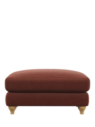 John Lewis Bromley Footstool, Light Leg, Relaxed Linen Auburn - thumbnail 5