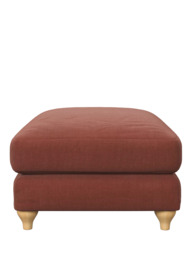 John Lewis Bromley Footstool, Light Leg, Relaxed Linen Auburn - thumbnail 3