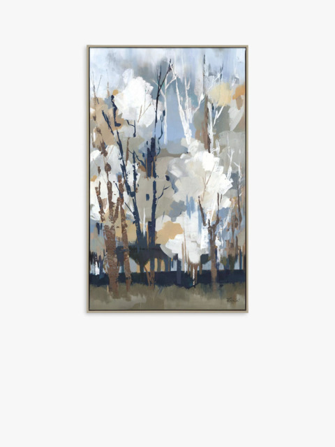 John Lewis A Lera 'Silversong Birch' Framed Canvas Print, 67 x 40cm, Blue/Multi - image 1