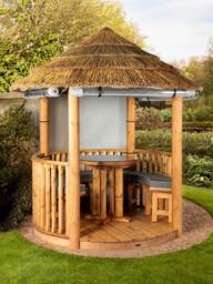 Breeze House Oasis Signature Cape Reed Thatch Roof Circular Gazebo, FSC-Certified (Scandinavian Redwood) - thumbnail 2