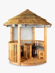 Breeze House Oasis Signature Cape Reed Thatch Roof Circular Gazebo, FSC-Certified (Scandinavian Redwood)