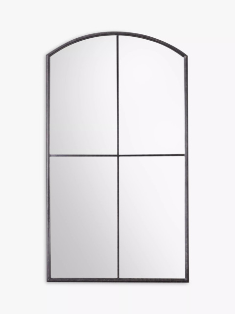 Frida Large Arched Window Metal Frame Wall Mirror, 160 x 90cm, Black - image 1